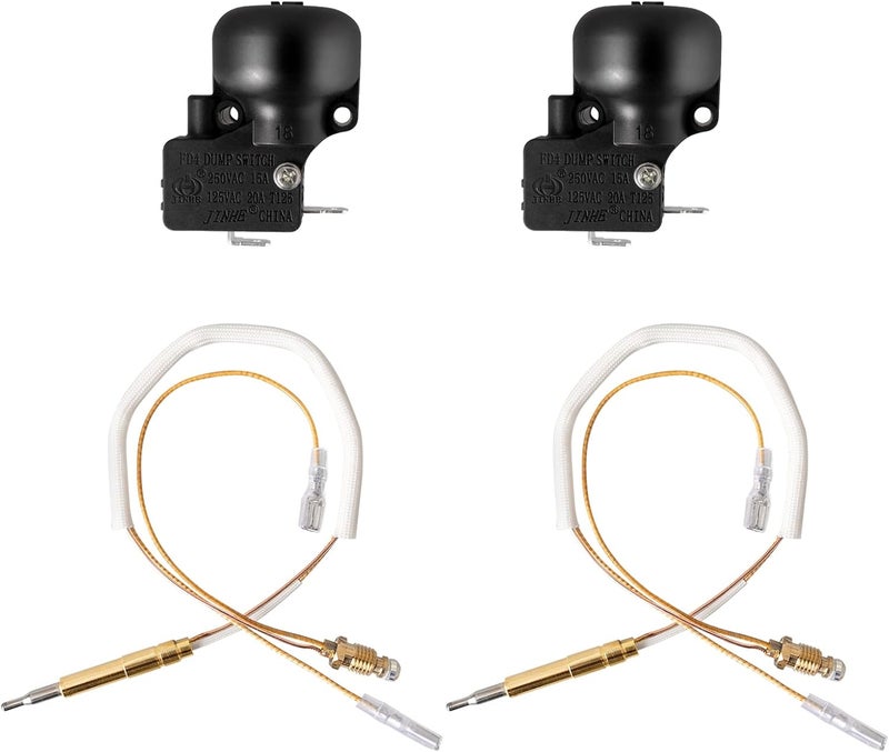 ranwin Thermocouple & Tilt Switch for Patio Heater, Thermocouples and Dump Switch Repair Kit for Propane, Glass Tube, Gas Patio Heater, Thermocouple Replacement for Tower Heater, 2 Pack - Image 1